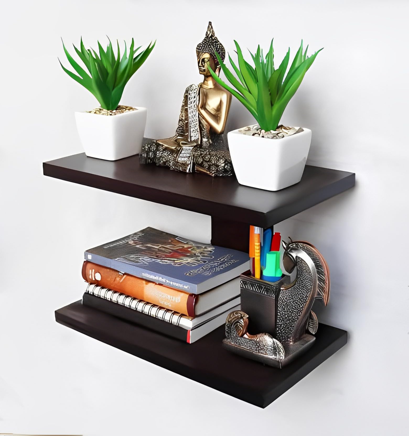 Xtenshion Crafts Wooden Wall Mount Tv Set Up Box Stand Wall