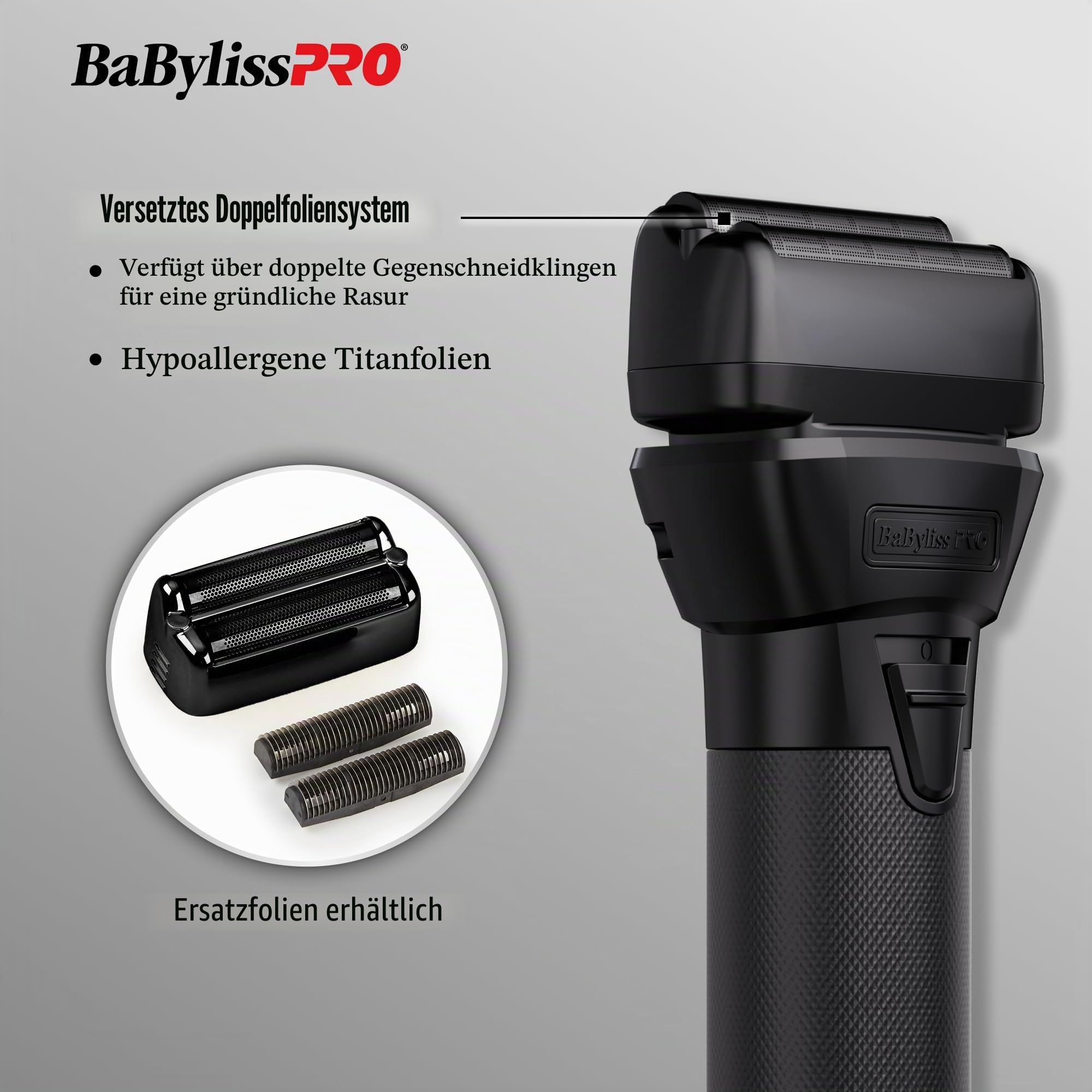 BaBylissPRO FXONE BLACKFX Doppelfolien-Rasierer aus Metall
