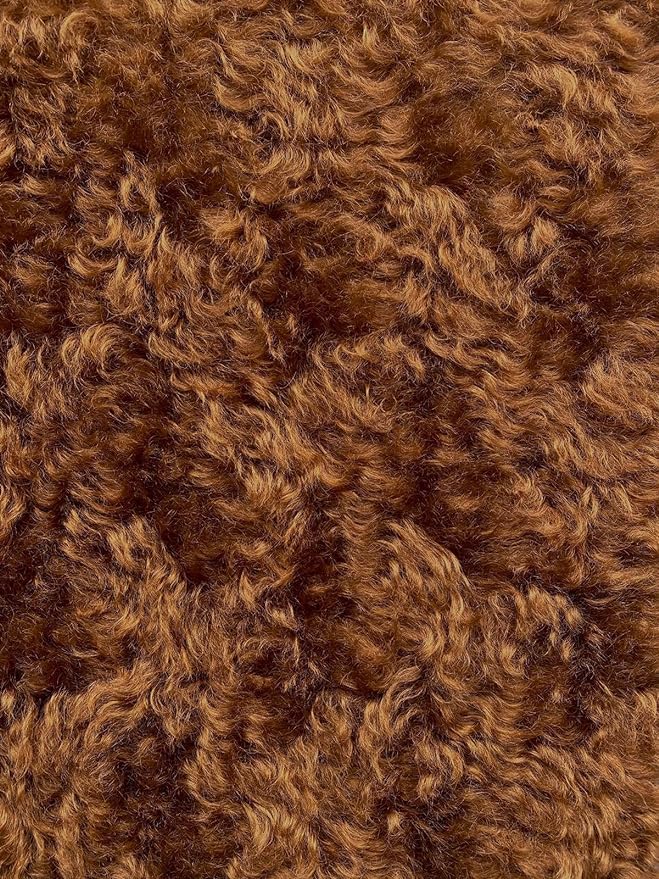 German 100% Mohair Fur Fabric for Teddy Bears DIY, Backing 100% Cotton (35 * 50cm, 5052 Dark Brown Curly)