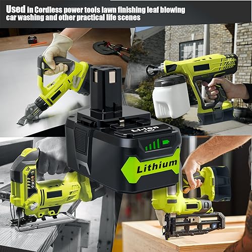 Miniatura 6 de Paquete de 2 baterías de repuesto de 8.0Ah para Ryobi 18 V batería de litio compatible con herramientas inalámbricas Ryobi 18 Volt ONE+ Plus P107