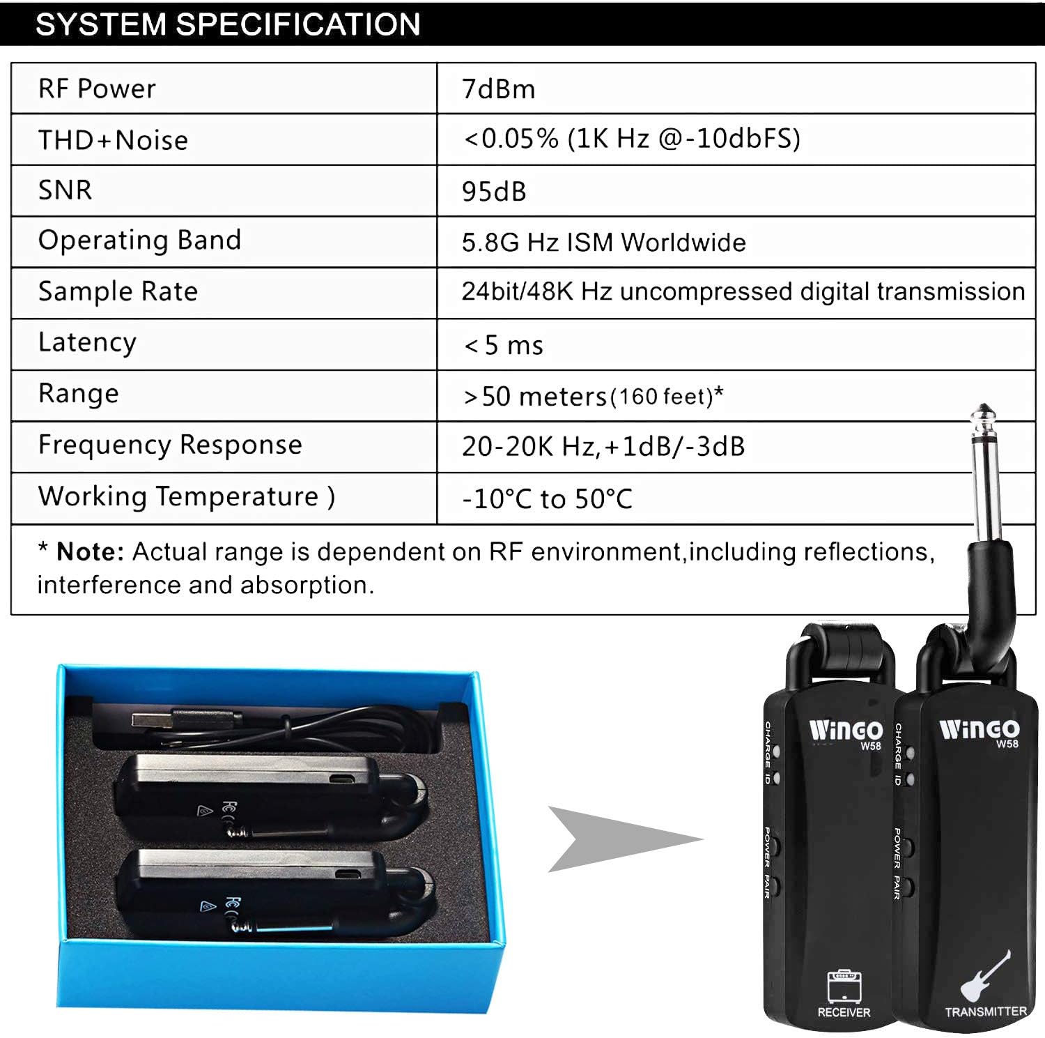 Tесh Dеаlѕ 🔥 5.8 GHz Wireless Guitar System - Rechargeable Electric Digital Audio Guitar System Transmitter Receiver Set for Electric Guitar Bass(USB Cable Included) by WINGO Gеt Pорulаr оƒƒеr 5.8 GHz Wireless Guitar System - Rechargeable Electric Digital Audio Guitar System Transmitter Receiver Set for Electric Guitar Bass(USB Cable Included) by WINGO