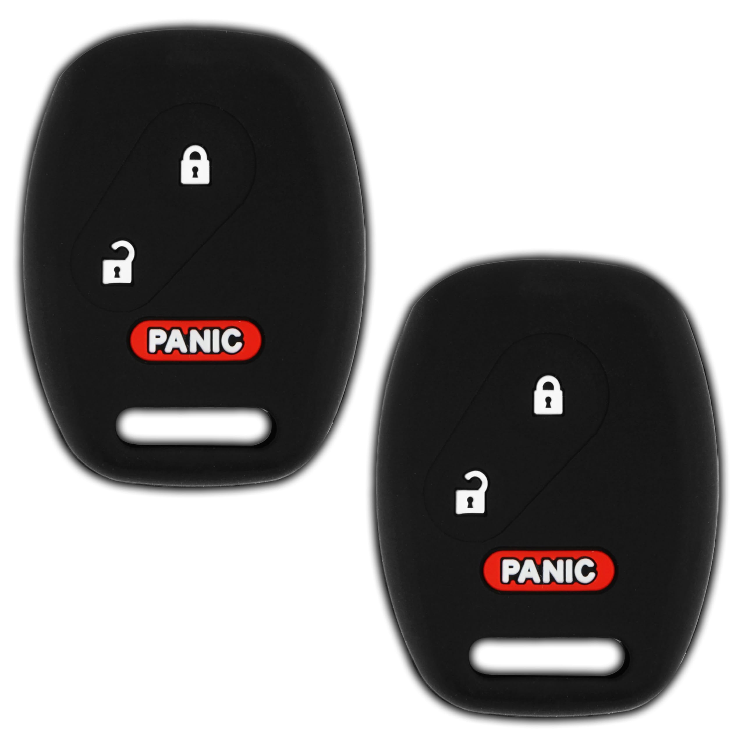 2x KeylessOption Key Fob Cover Replacement for 2005 2006 2007 2008 2009 2010 2011 2012 2013 2014 2015 2016 2017 Honda Accord Pilot Odyssey Civic Ridgeline CRV CRZ Fit Insight Remote Silicone, 3-Button