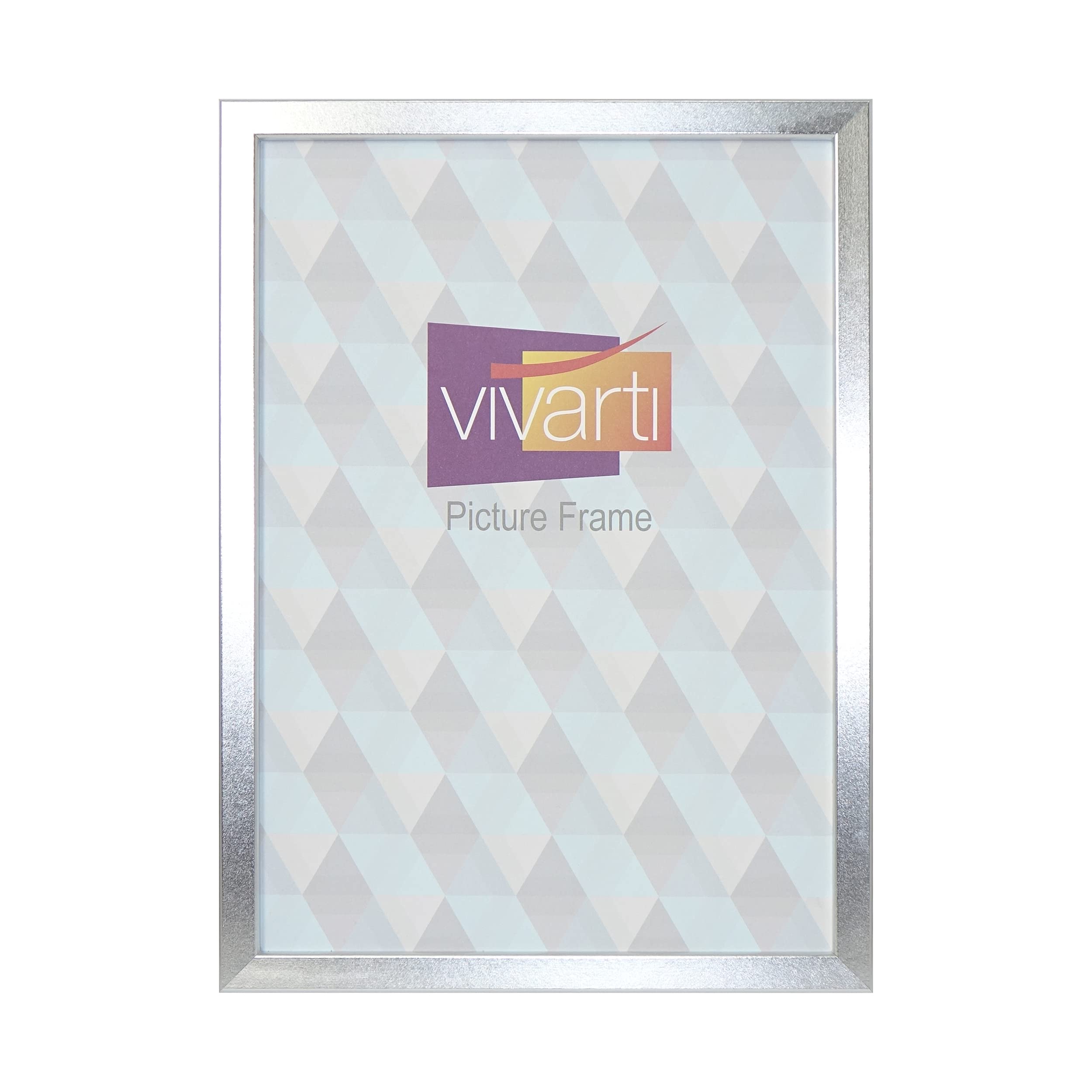 Vivarti Thin Gloss Silver Picture Frame (35 x 50 cm) Portrait or Landscape Photo Frame with Clear Styrene Sheet & Wall Mounted Hook for Photos, Pictures, Posters, Decor, Certificate Frame