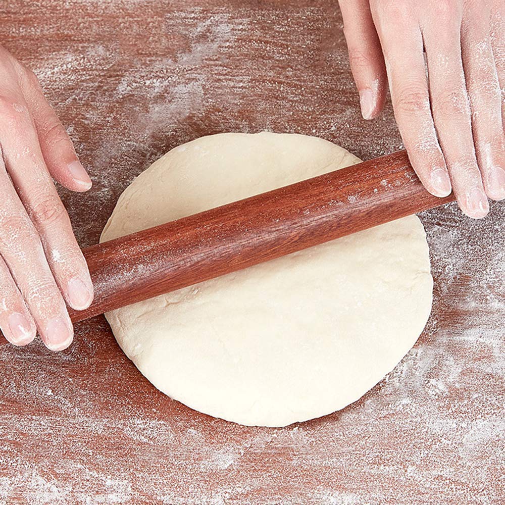 Mattarello Premium in Legno massello - Superficie Liscia e Non Rivestita per Biscotti, Pasta, Pasticceria, Snack, Pizza - 9,84 pollici/15,74 Pollici