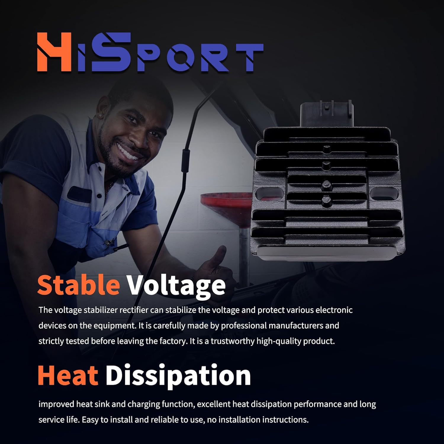 HiSport 21066-0039 Voltage Regulator Rectifier Compatible with Mule 610 KAF400 4X4 2009, 2010, 2011, 2012, 2013, 2014, 2015, 2016 Mule SX KAF400 2017, 2018, 2019, 2020, 2021, 2022, 2023