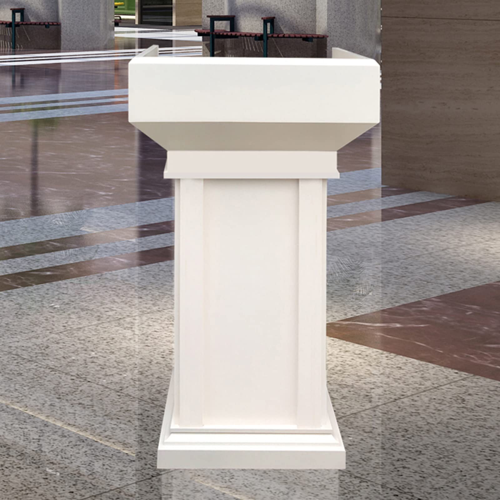 Podio Atril Podio, Podio de Conferencias, Atril de Piso de Madera con Gran Área de Almacenamiento, Púlpitos de Mostrador de Recepción de Hoteles, Seminarios, Bodas, Escritorio de Atención al Clie