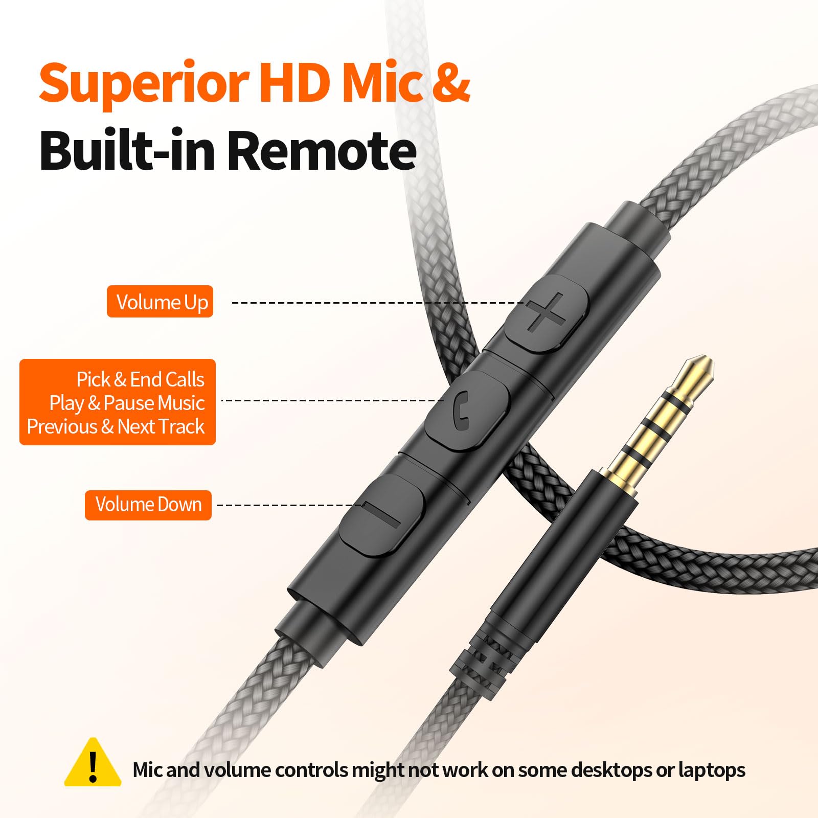 URBAN SWING W70 Przewodowe słuchawki nauszne z mikrofonem, adapter USB-C plus gniazdo 3,5 mm i etui podróżne Hardshell, bardzo długi pleciony przewód 1,5 m do iPada, iPhone'a 16/17, Samsung, PS5