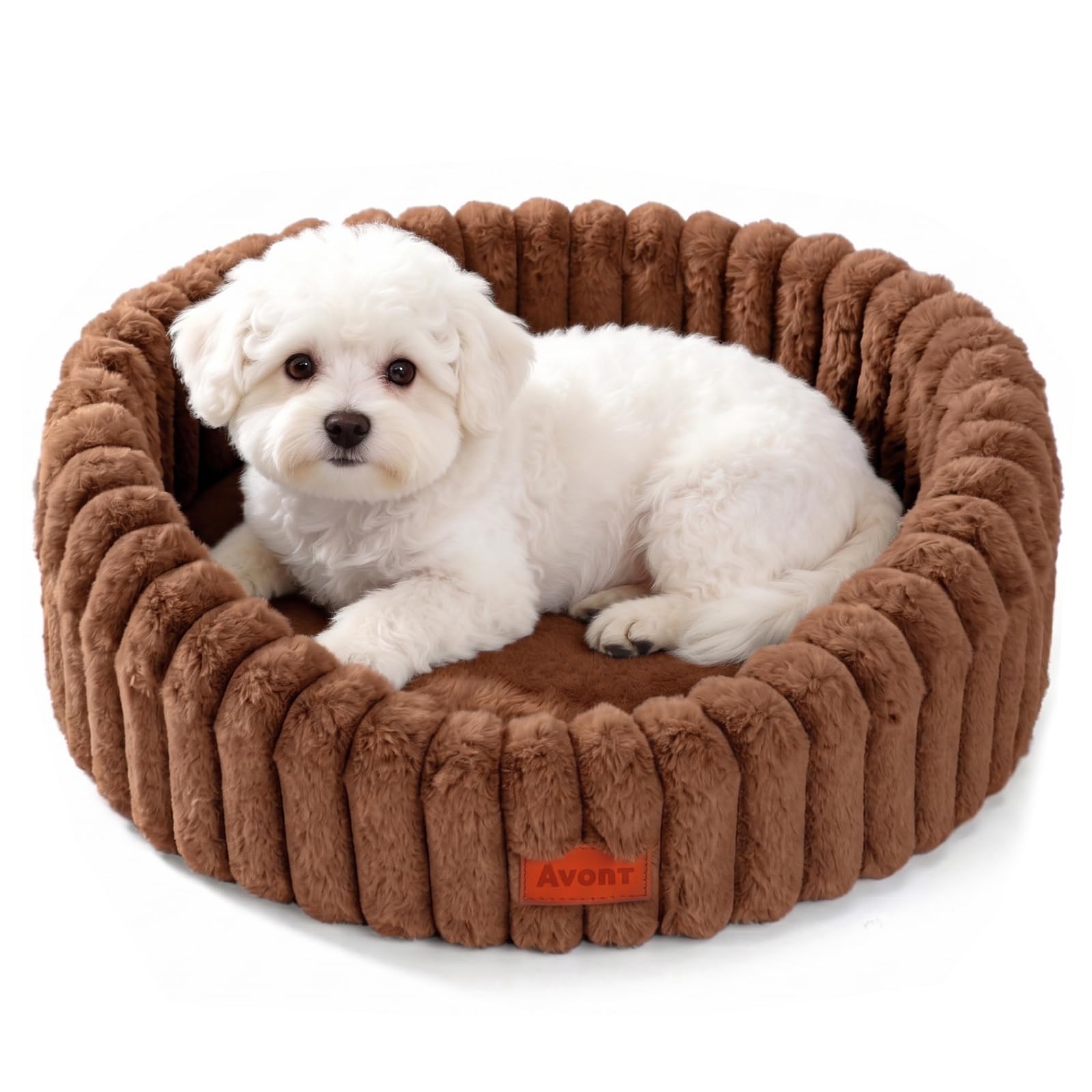 Avont Cat Bed for Indoor Cats, Fluffy Washable with Raised Rim — image 1