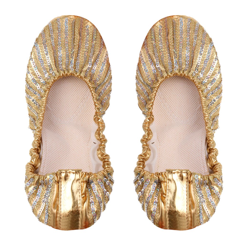 Women Girls Ballet Dance Shoes PU Leather Soft Flat Heel Belly Slipper L-Clothing, Shoes & Accessories - Dancewear - Adult Dancewear - Belly Dancing