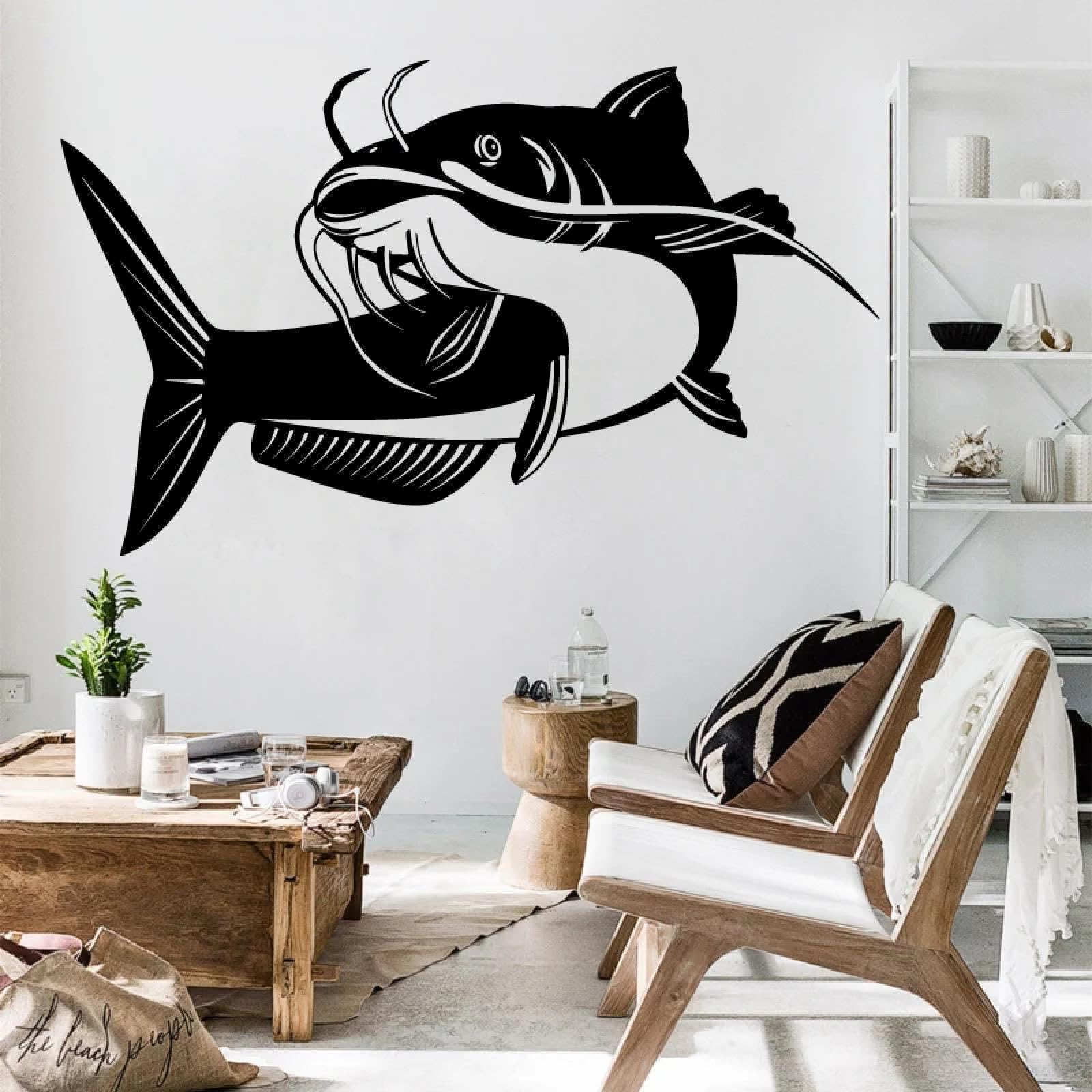 Youousi Black Fisherman, Angling Enthusiast, Indoor Travel Car Fishing Wall Stickers, Fishing Club Stickers, Room Bedroom Wall Art Decals
