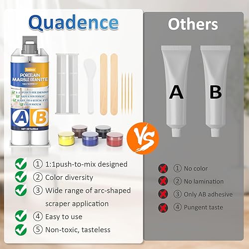 Miniatura 4 de Kit de reparación de porcelana para bañera, fibra de vidrio, bañera, solución de resistencia profesional para fijar, grietas, agujeros y arañazos en