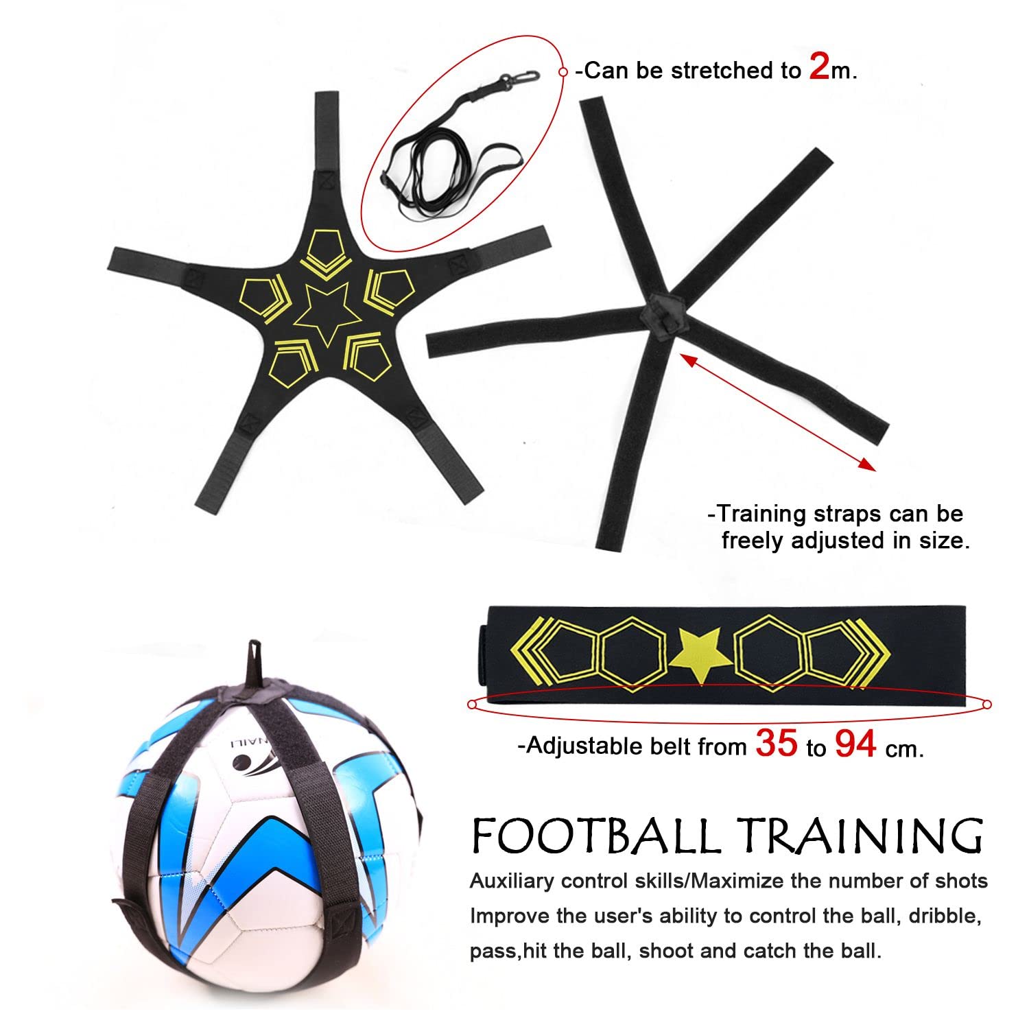 cintura regolabile per allenamento da calcio, pallavolo, rugby, allenamento da solista, per controllo delle abilità in vita, per bambini e adulti, per allenamento calcio (stile classico
