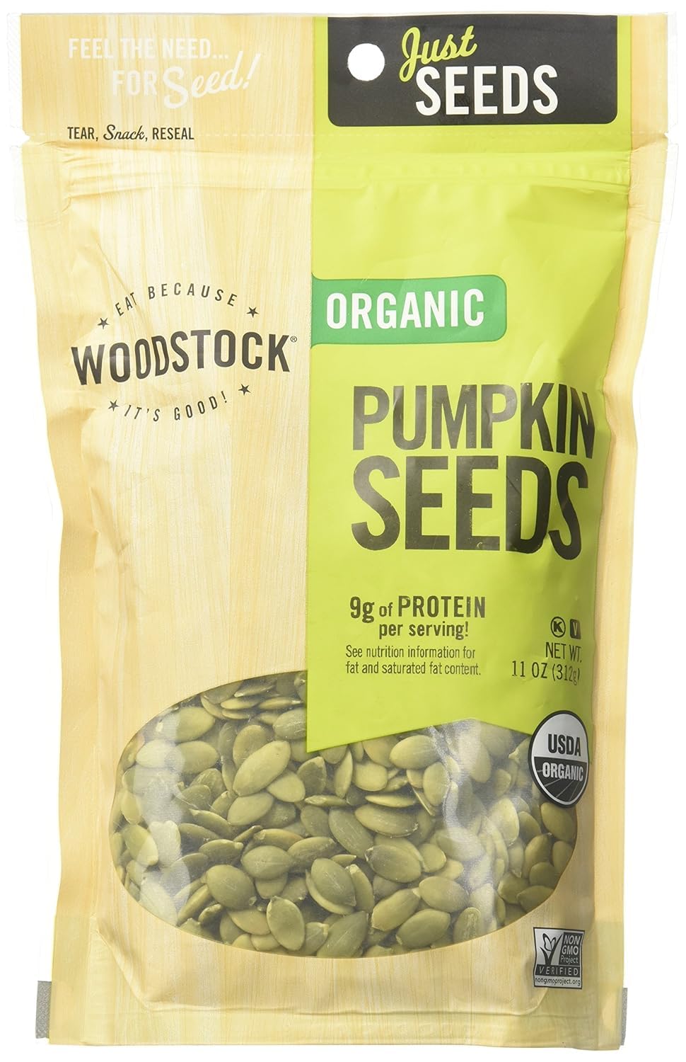 Woodstock Farms Organic Pumpkin Seeds - 11 Oz, 2 pack
