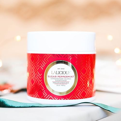 Miniatura 4 de LaLicious Sugar Peppermint Extraordinary Whipped Sugar Scrub - Exfoliante de azúcar de caña para cuerpo y pies, exfoliante e hidratante para el