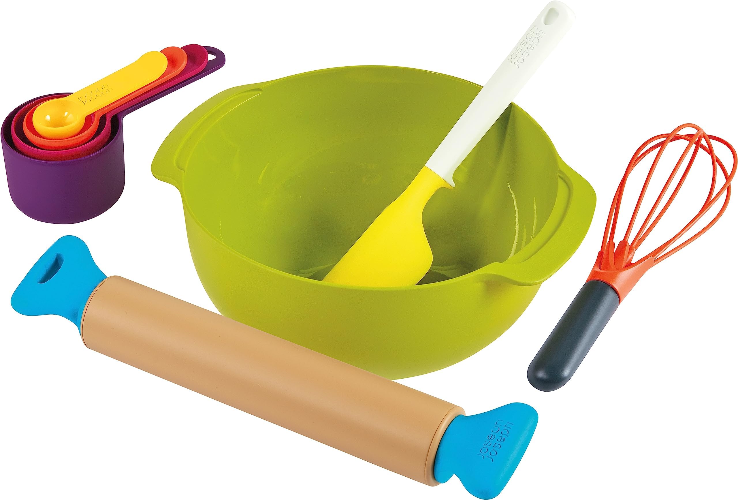 Casdon Joseph Joseph Bake | Toy Kitchen Baking Set for Children Aged 3 Years & Up | Includes Moving Rolling Pin for Imaginative Play!