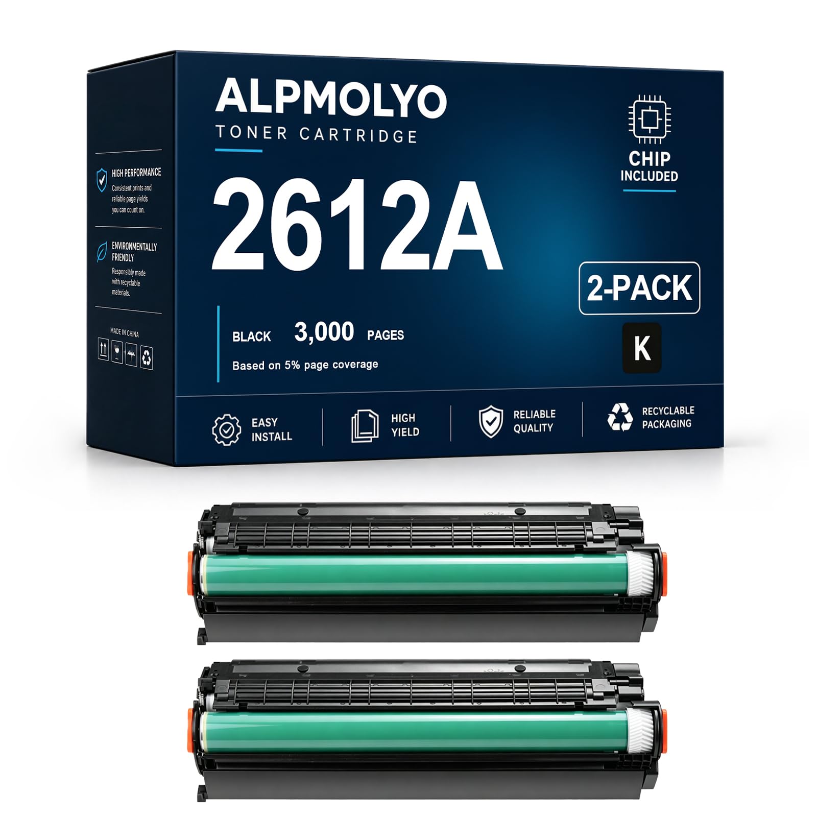 Sostituzione della cartuccia di toner ad alta resa 2612A per Q2612A, compatibile con HP 1020Plus/1022/1010/1012/1015, con chip