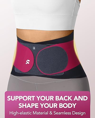 Miniatura 4 de Soporte de espalda ultrafino de 0.020 in con almohadilla lumbar 3D, tela de yoga sin costuras, soporte de espalda ligero para dolor de espalda baja