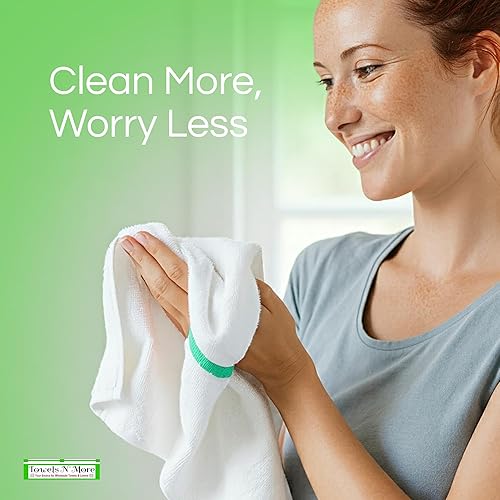 Miniatura 7 de Towels N More 24 toallas de limpieza de rayas verdes para cocina, toallas de cocina de 16 x 19 pulgadas, toallas de cocina de algodón de grado