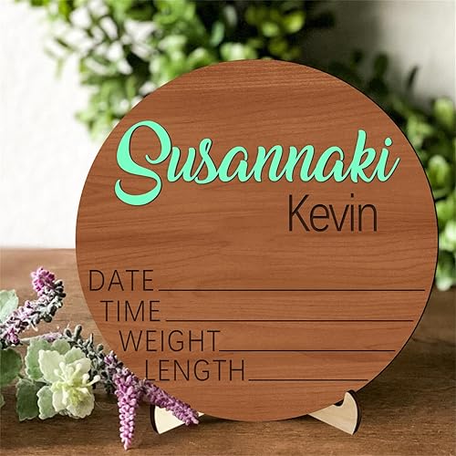 Miniatura 8 de Letrero personalizado de nacimiento de bebé, letrero de anuncio de bebé, placa con nombre de bebé, regalos de baby shower, letrero de bienvenida