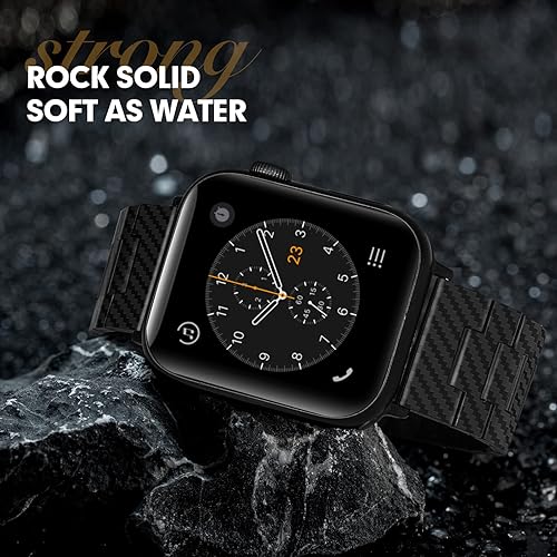 Miniatura 2 de Haflyer Correa de fibra de carbono para Apple Watch para hombre compatible con iWatch Series 345678SEULTRA 45441654in con hebilla de liberación