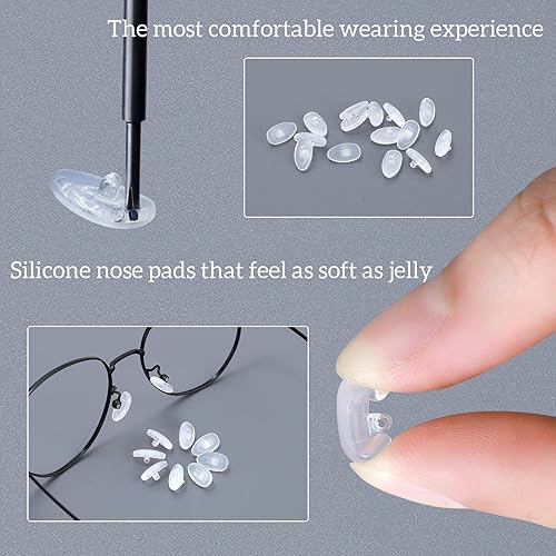 Miniatura 3 de ESSSO - 12 pares de almohadillas de nariz de silicona suaves similares a gelatina y cámara de aire, kit de repuesto de almohadillas de nariz para