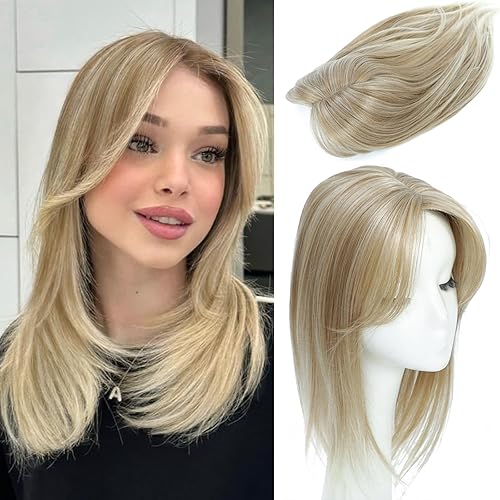 Miniatura 2 de gulagula Toppers de pelo para mujeres con cabello fino de 14 pulgadas, piezas de pelo para mujer, pelucas para cabello fino, 5.5 x 6 pulgadas, pieza
