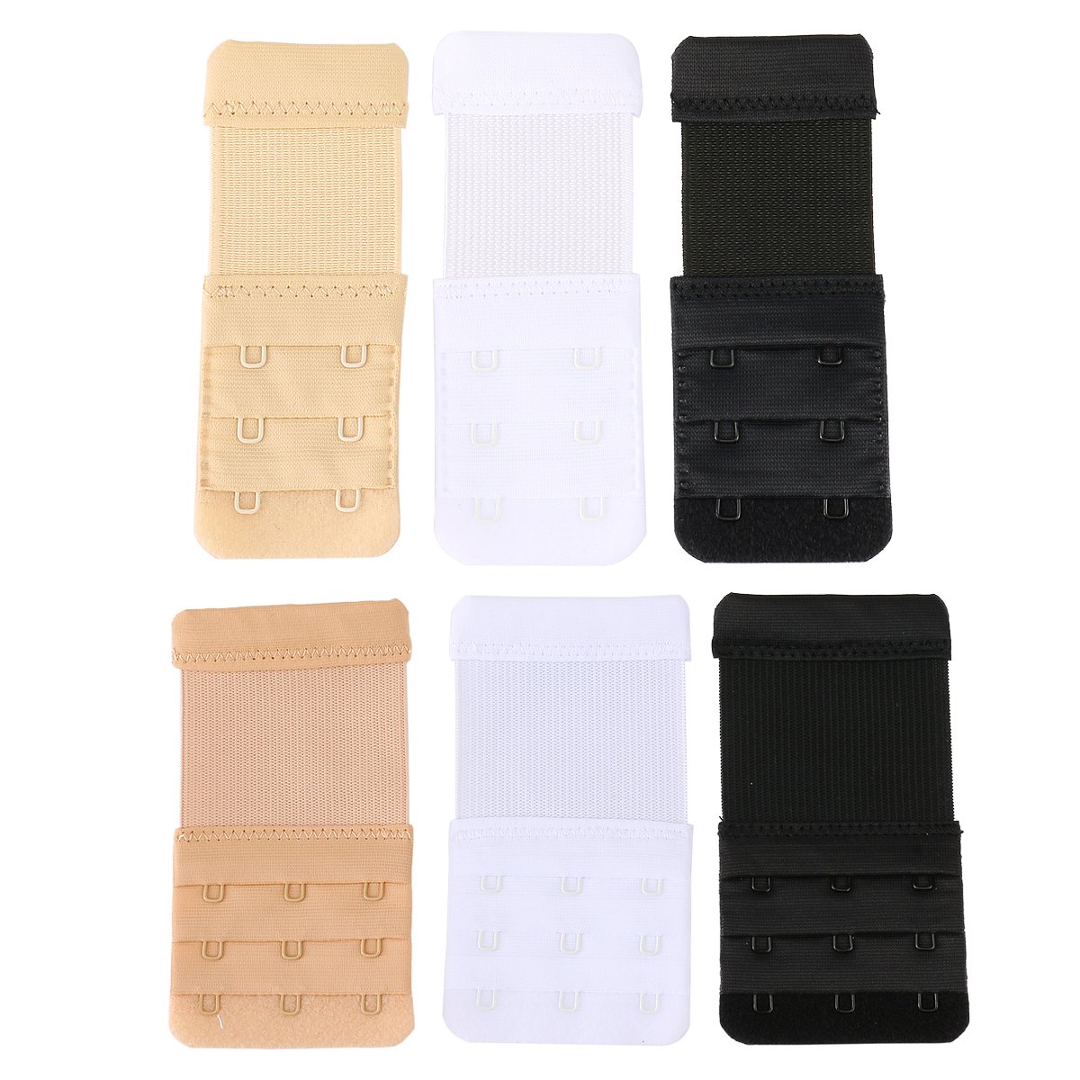 Closecret Women's Assorted Bra Back Strap Extenders With 1 to 3 Hook Optional