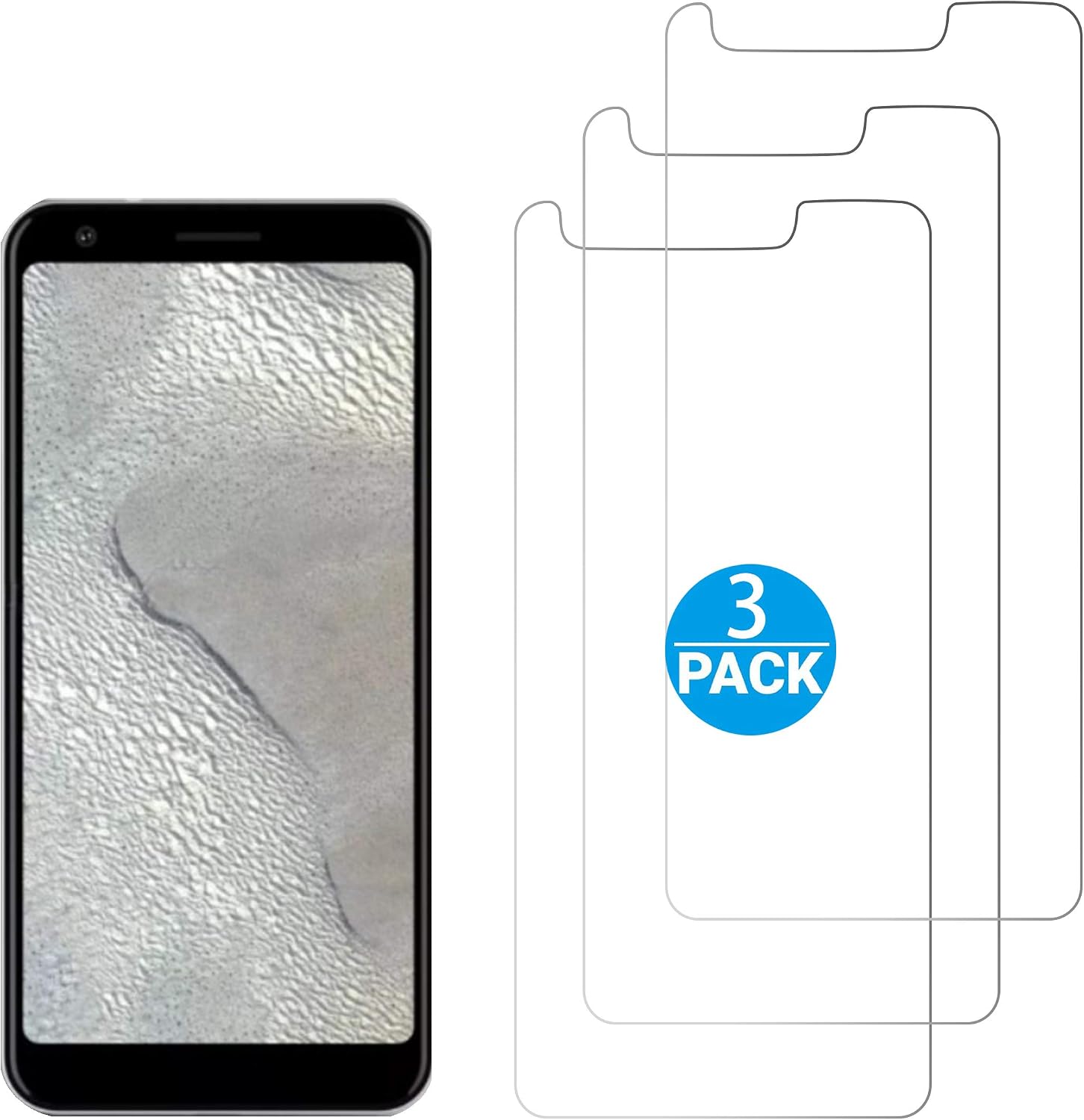 Ailun Screen Protector for Google Pixel 3A XL 6.0 Inch Display 3Pack 2.5D Edge Tempered Glass for Google Pixel 3A XL Anti Scratch Case Friendly