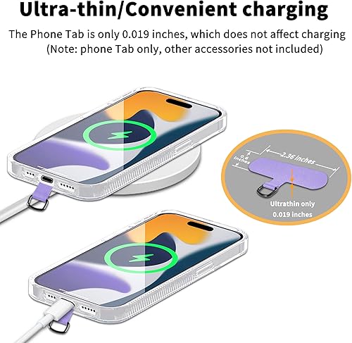 Miniatura 3 de TACOMEGE Phone Tether Tab for iPhone, Cell Phone Lanyard Patch, Phone Strap Replacement Part for All Full Phone Cases