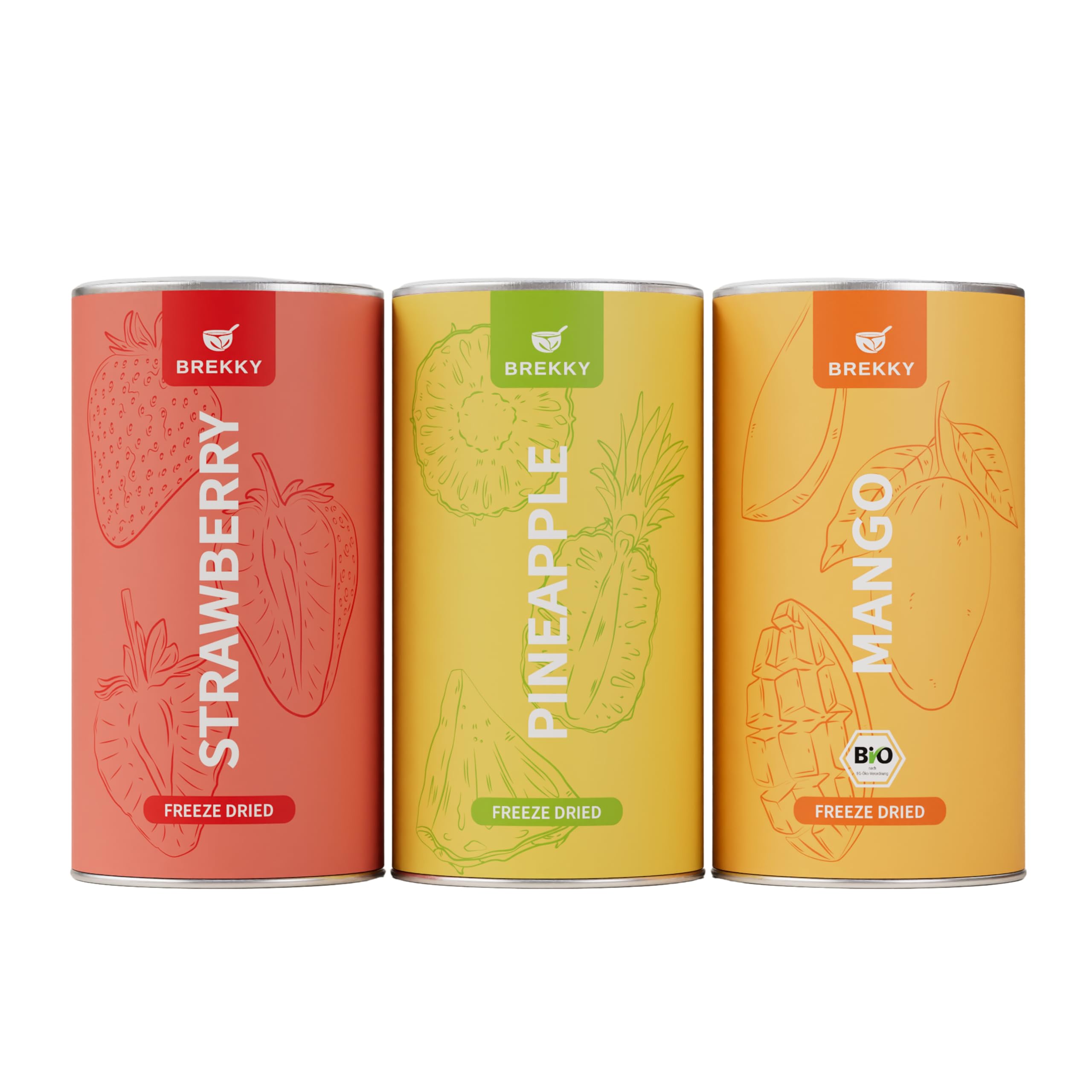 BREKKY - Früchte Gefriergetrocknet - Vegan - 100% natürliche Früchte- ohne Zuckerzusätze - extra reich an Vitaminen und Ballaststoffen
