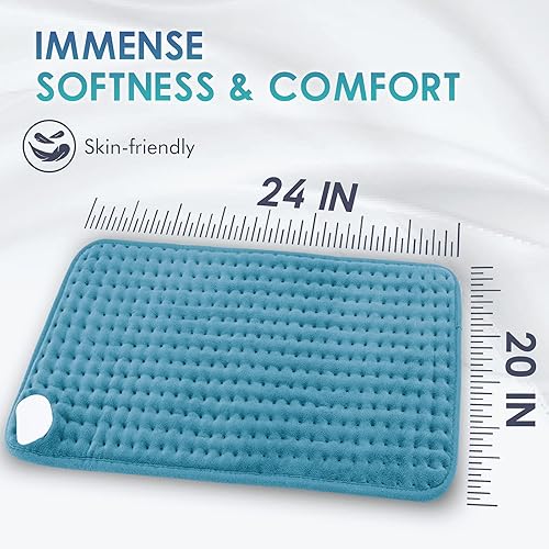 Vista 5 de DAILYLIFE Almohadilla térmica para aliviar el dolor de espalda, almohadillas térmicas eléctricas de 20 x 24 pulgadas para calambres, espalda