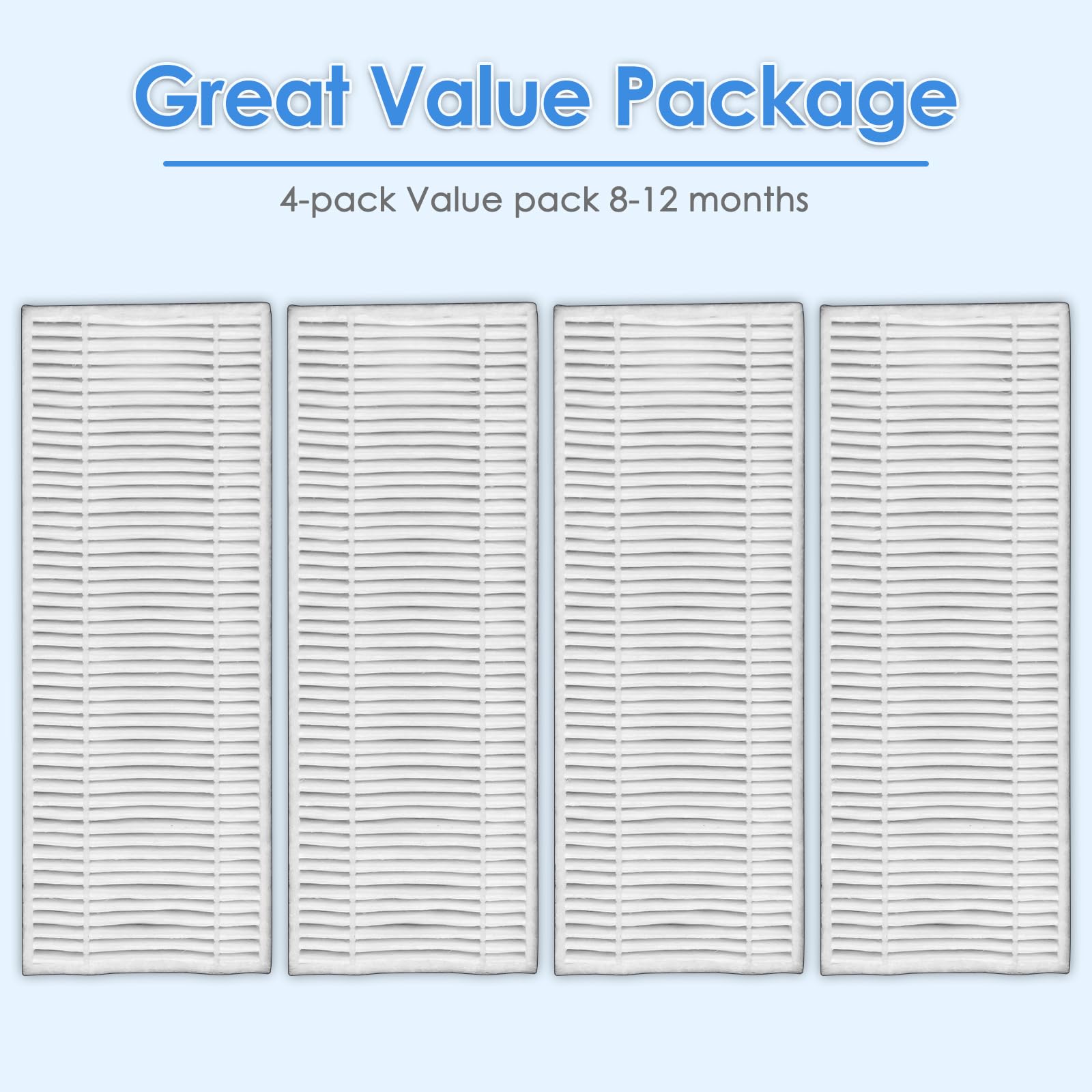 (4 Pezzi) Filtro HEPA Compatibile con Lefant M210 M213 M210S M210B M213S, OKP Life K2 K3 K3A K4 K5, Filtro Robot Spazzatrice Parti di ricambio Filtro Aspirapolvere Accessori