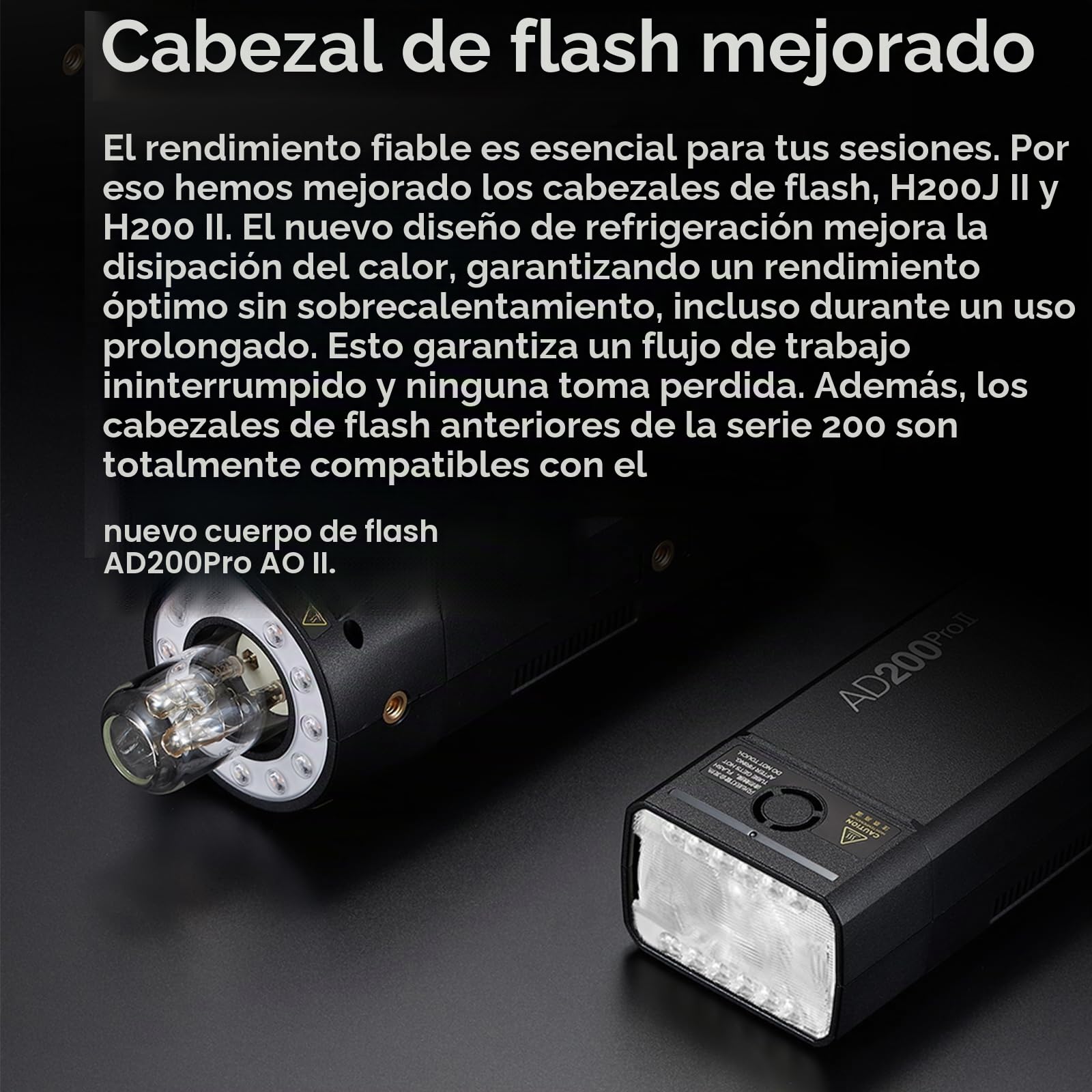 GODOX AD200Pro ll Pocket Flash TTL 2.4G 200Ws 1/8000s HSS 1/512 Versión de Actualización de Potencia Completa con Dos Cabezales Luz Indicadora de Grupo de Colores Pocket Flash para Cámara C N S O P F