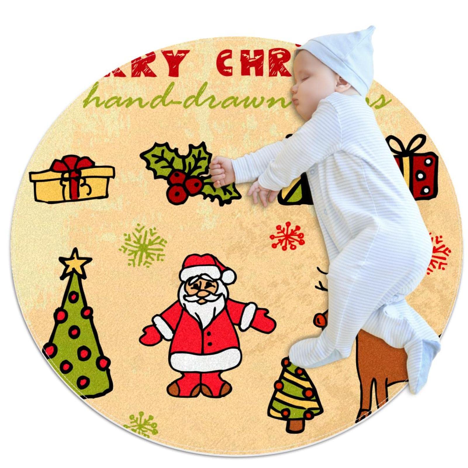 Tapis ronds Noël antidérapants pour réchauffer une chambre d'enfant