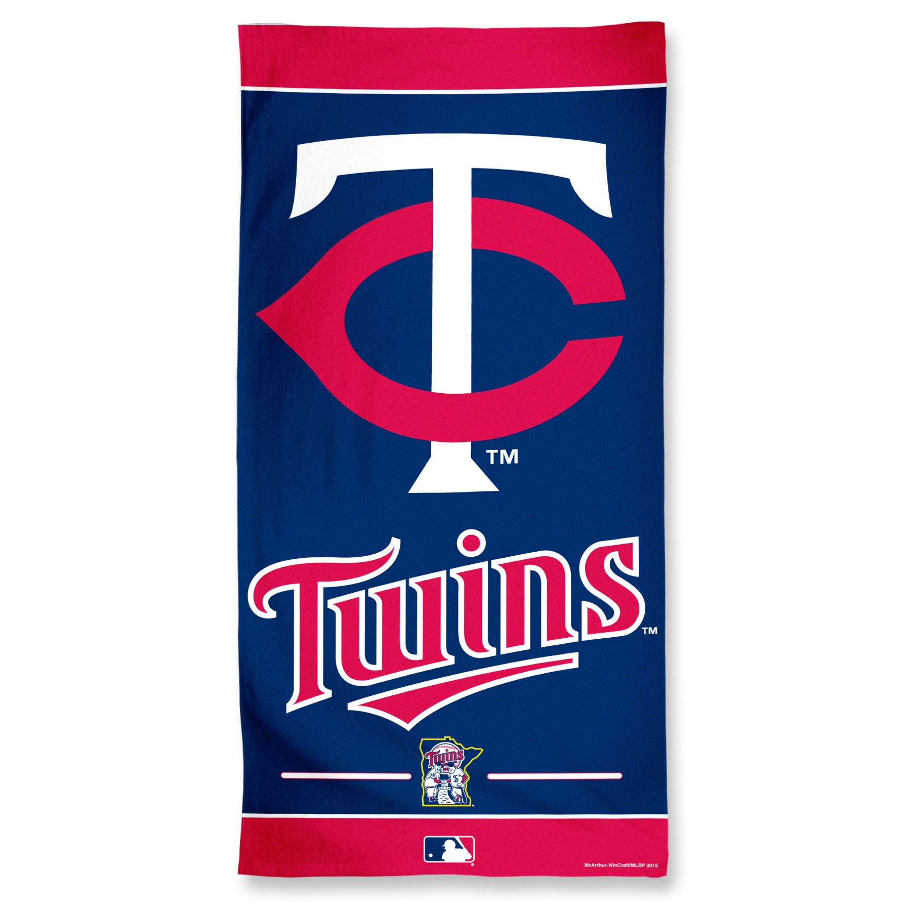 Serviette de plage Minnesota Twins WinCraft grand drap de bain sport 75x150