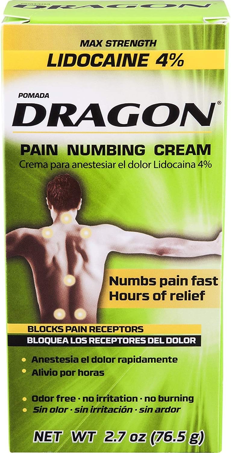 Dragon Pain Numbing Cream, Max Strength, 2.7 oz (Pack of 2)