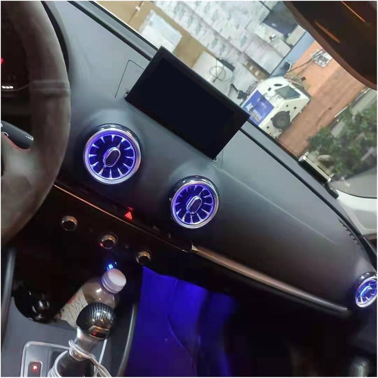 4PCS L-ed Front Dashboard Air Condition Vent Outlet Interior Trim Car Accessorie(Without LED)