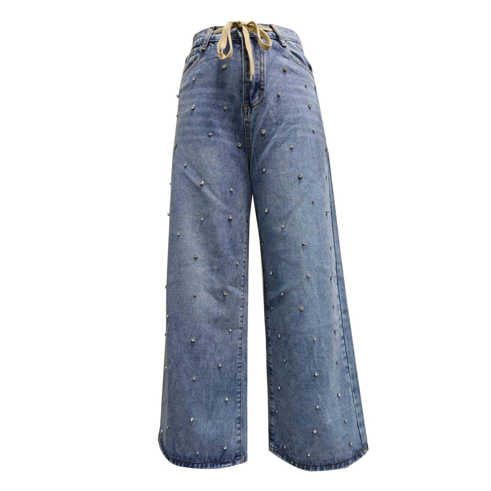 Pantalones Vaqueros Mujer Ropa Casual Pantalón Elasticos Invierno Pantalon Vaquero Tejanos Baggy Primavera Ancho Anchos Rectos Ligero Tallas Grandes