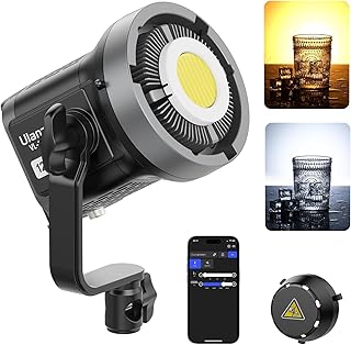 ULANZI Luz de Vídeo LED COB 120W Bi Color 2700K-6500K com 20 Preset Effects e Controle via APP, 20700lux/1m, Conectividade USB e Interface d_sub, Inclui 1 Luz sem cabo de alimentação