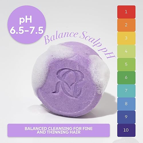 Miniatura 5 de Barra de champú voluminizante para cabello fino y fino  con péptidos de cobre, vinagre de sidra de manzana y aceite de aguacate  Larga duración, pH