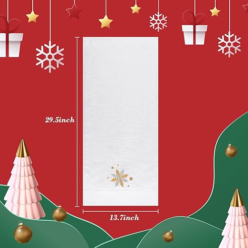 Miniatura 5 de Paquete de 2 toallas de mano de Navidad para camión, árbol de Navidad, 100% algodón, bordadas, decoración de lujo de primera calidad, juego de