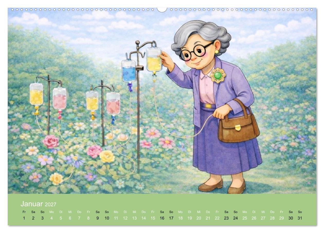 Ich bin noch nicht fertig - Oma Edition (Wandkalender 2027 DIN A2 quer), CALVENDO Monatskalender: Eine liebenswerte und moderne Oma meistert den Alltag. (CALVENDO Spass)