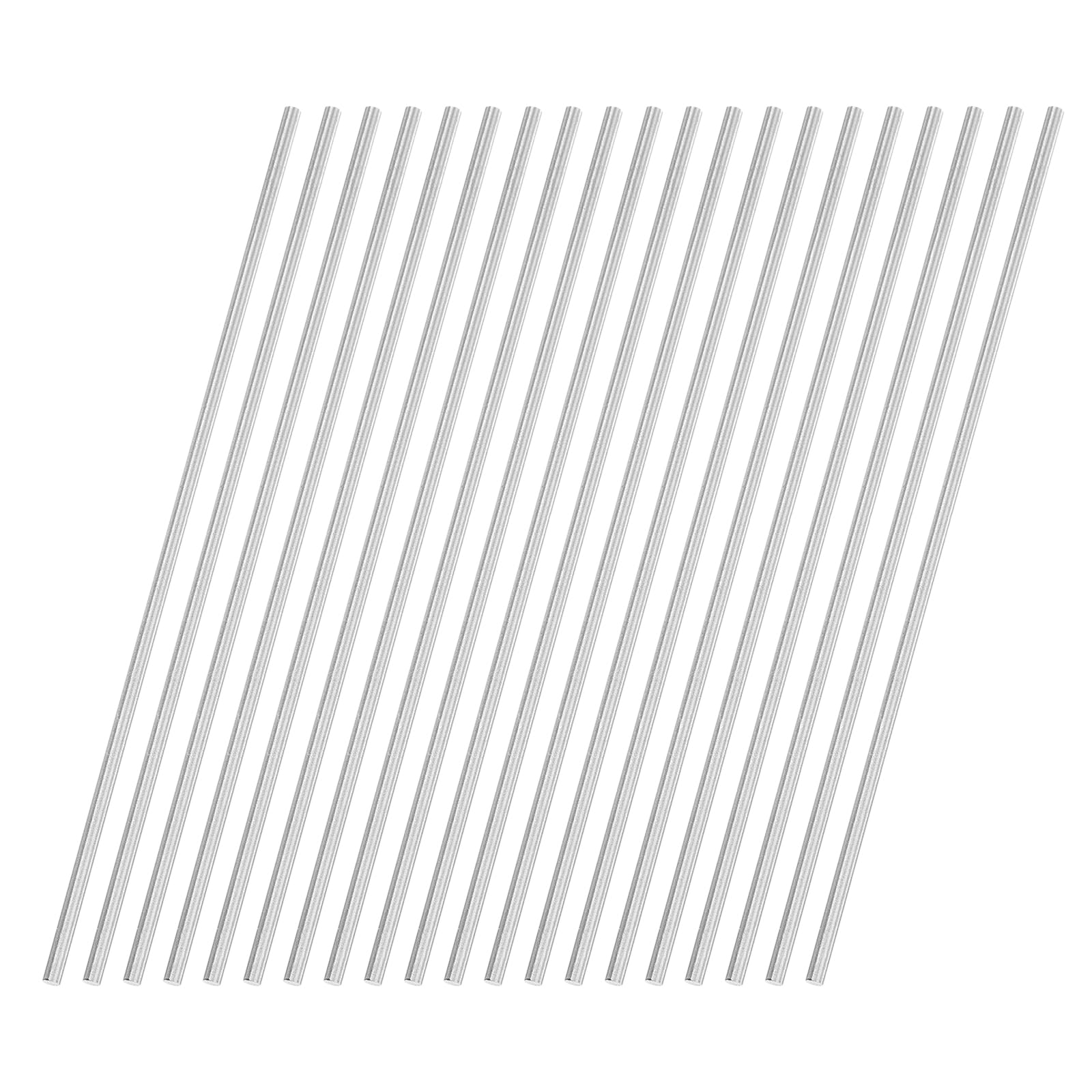 uxcell 20Pcs Round Steel Rods, 1.5mm x 100mm High Speed Steel (HSS) Aluminium Rod Steel Bar for Shaft Gear Drill Lathes Boring Machine