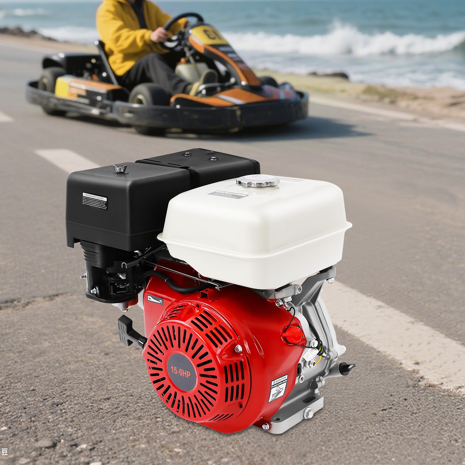 Motore a benzina a 4 tempi, 15 CV, 9,7 kW, 420 cc, motore industriale, monocilindro, Pocket Bike, motore a benzina, 3600 giri/min, motore di trasmissione per carichi pesanti