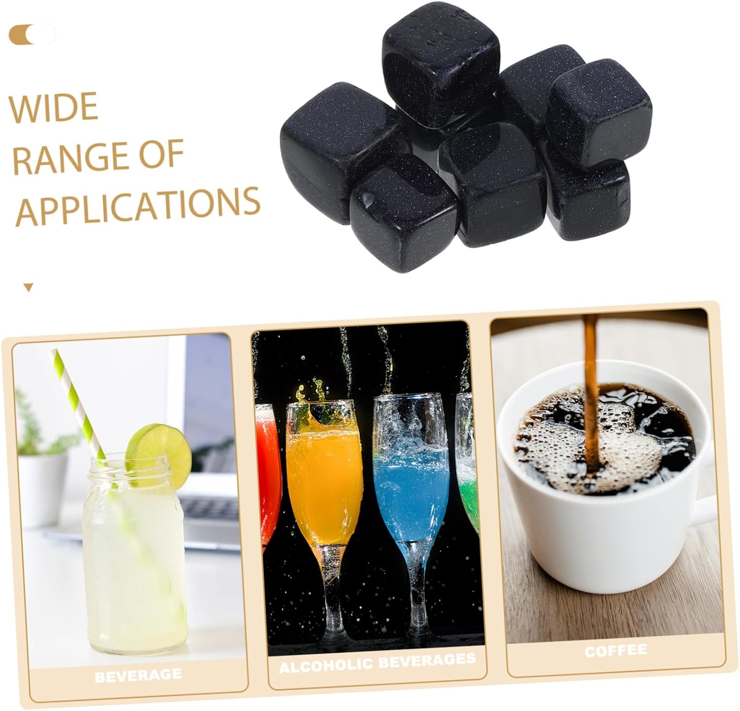 1bag Whiskey Quartz Beverage Chilling Stones for Whiskey Cocktails Non-diluting for Drinking Men Compact Cooling