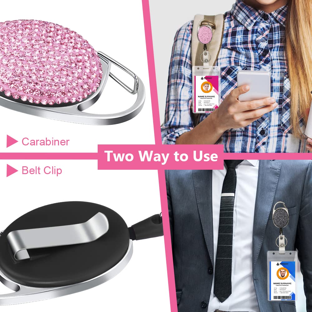 Vicloon Retractable ID Badge Holder, 3pcs ID Name Badge Reels and 3pcs ID Card Holder - Image 4