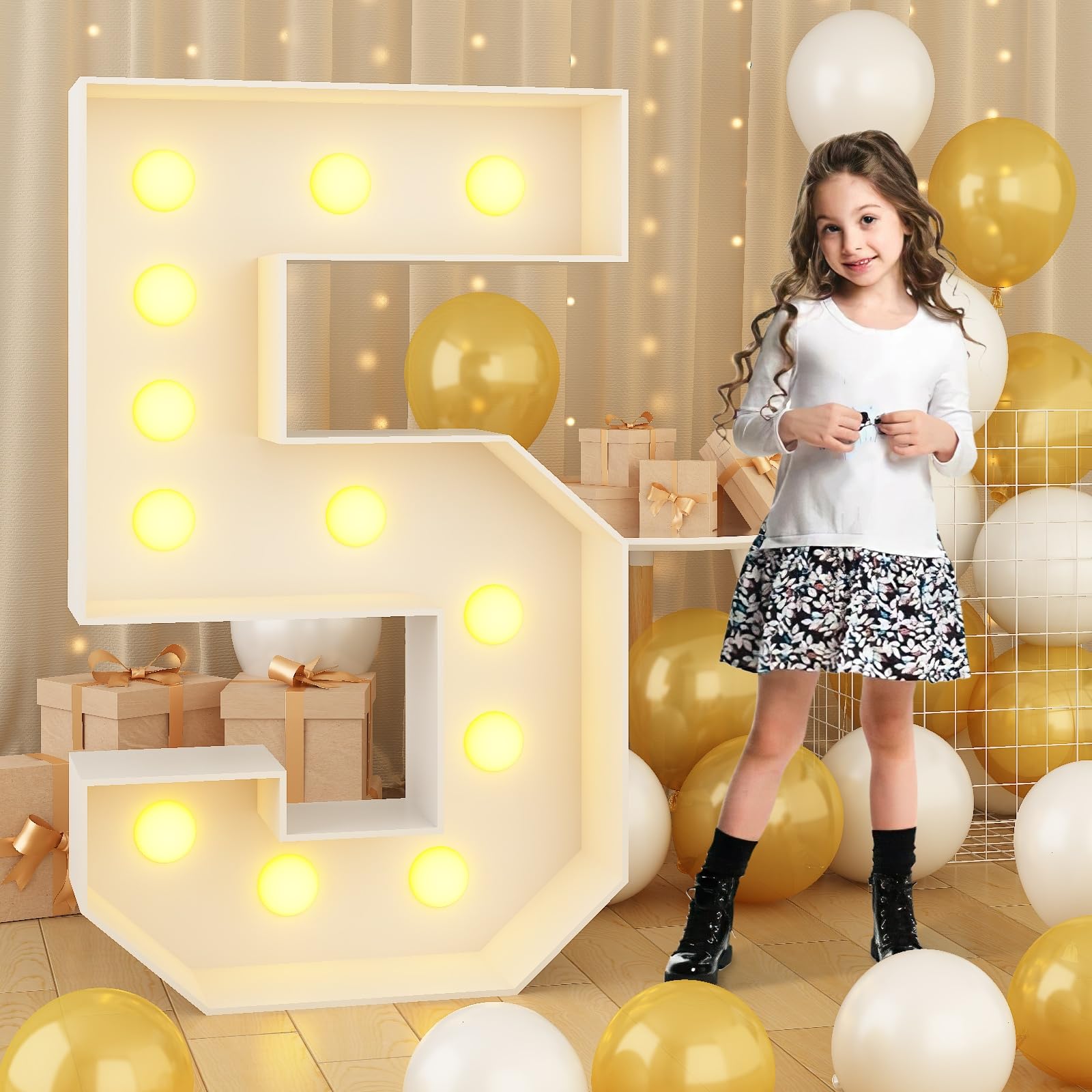 4ft Lght Up Numbers 60 Mosac Numbers Marquee Frame Wth Slots For