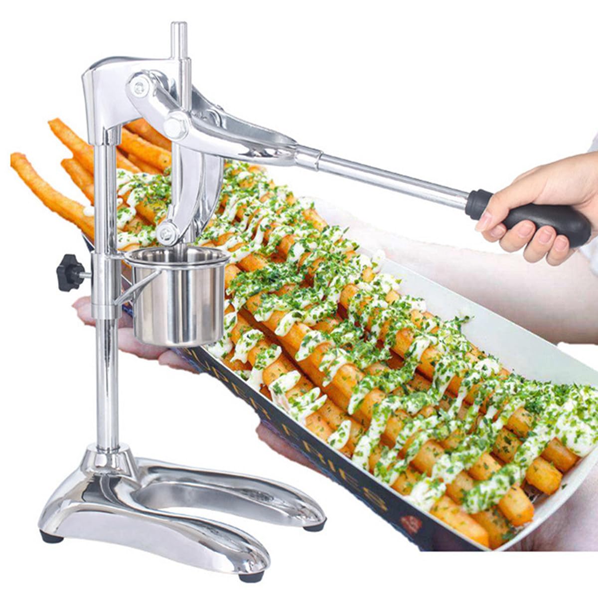 Manuelle Pommes Frites Maschine Edelstahl Kartoffelstreifen Maschine Pommes Frites Quetsche Extruder 12 Löcher