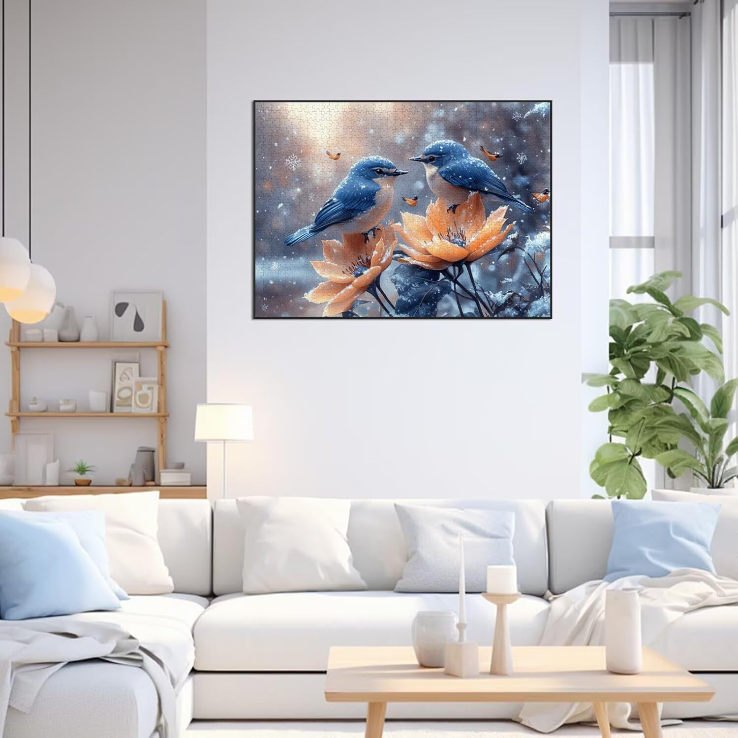1500 sztuk puzzli dla dorosłych ptaków, wymagające gry logiczne, n-614 | Puzzle dla dorosłych płatek śniegu, wskazówki z literami, ciasne dopasowanie, aktywność rodzinna, wystrój domu