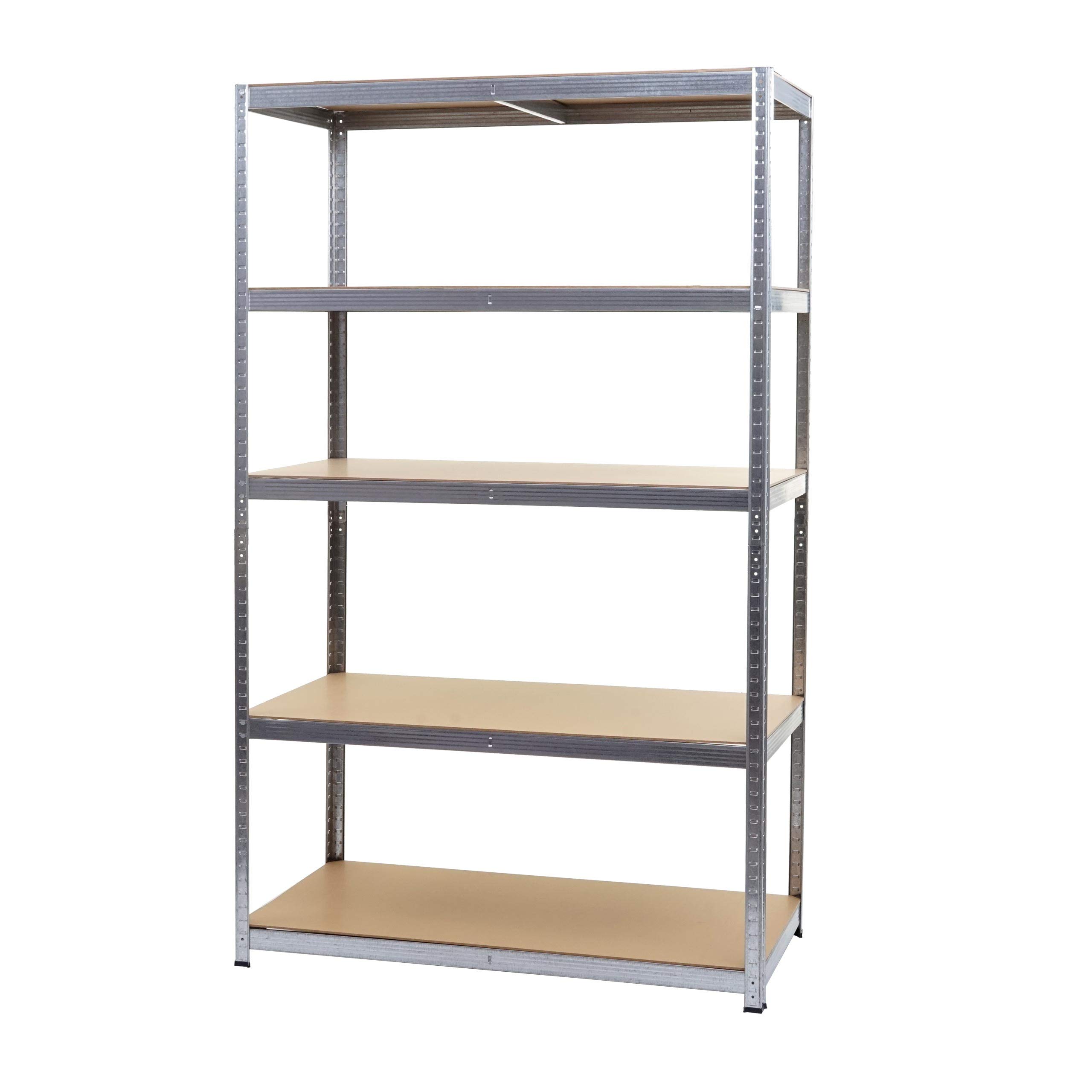 Scaffale Officina Ufficio Garage HWC-E33 XL Metallo MDF 5X Ripiani Colore zincato